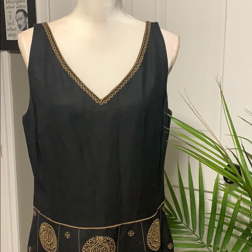 Black embroidered dress